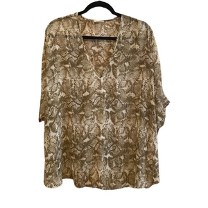 Show Me Your MuMu Peta Sheer Snake-print Top‎